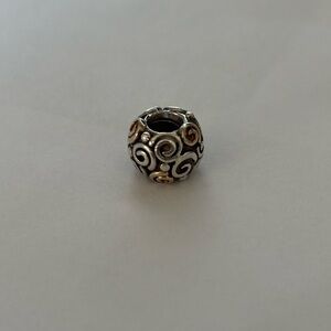 Pandora Gold Bud Swirl Charm Bead
